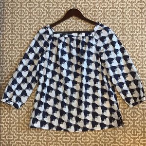 Crewcuts Blue & White Heart Top